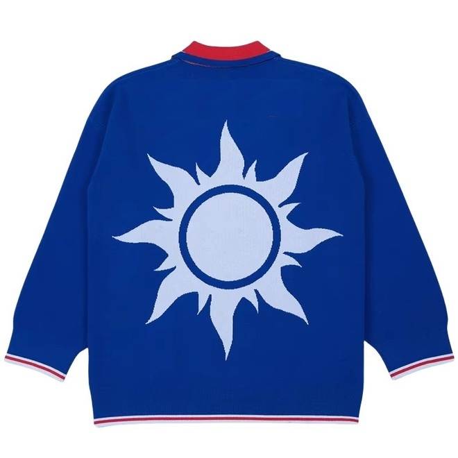 Mens Winter Casual Pullover Football Polo Knitwear Jersey