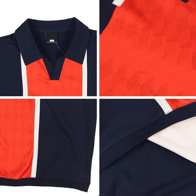 Red and White Striped Classic Football Shirt for Men
