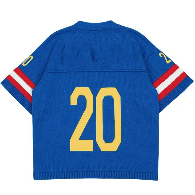 Pullover Short Sleeve Football V Neck Knitwear Jerseys