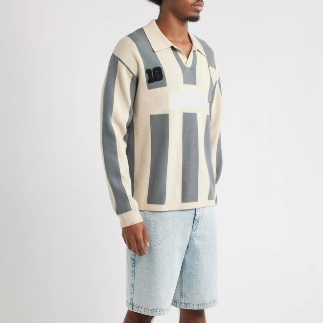 Long Sleeve Anti Wrinkle Striped Polo Soccer Jersey