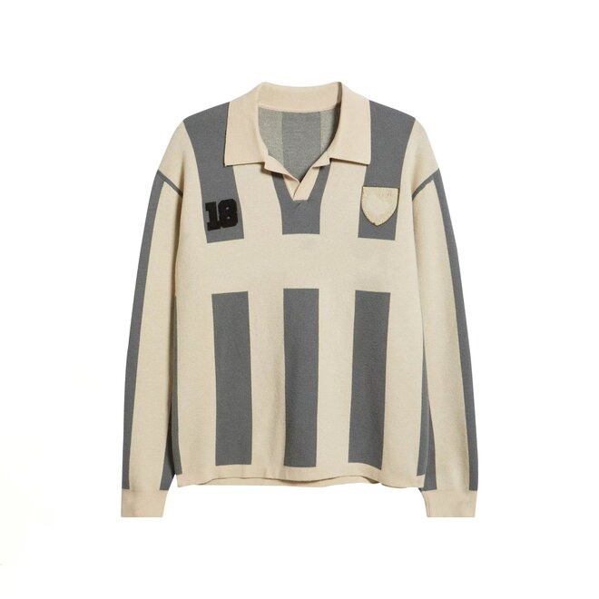 Long Sleeve Anti Wrinkle Striped Polo Soccer Jersey