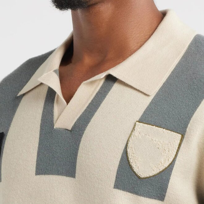 Long Sleeve Anti Wrinkle Striped Polo Soccer Jersey