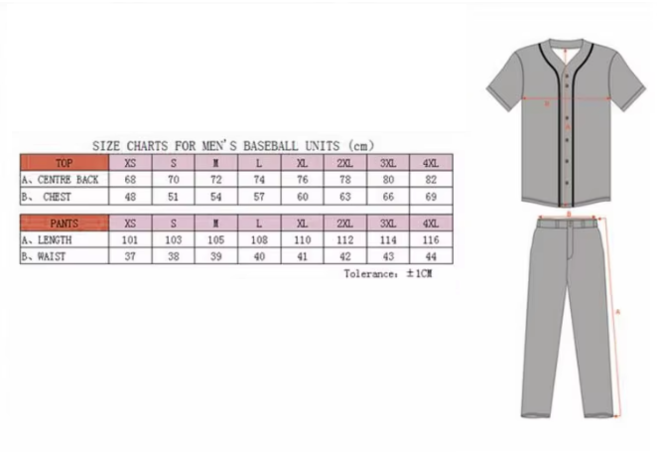 Customized Team Uniforms Breathable Baseball Jersey Set