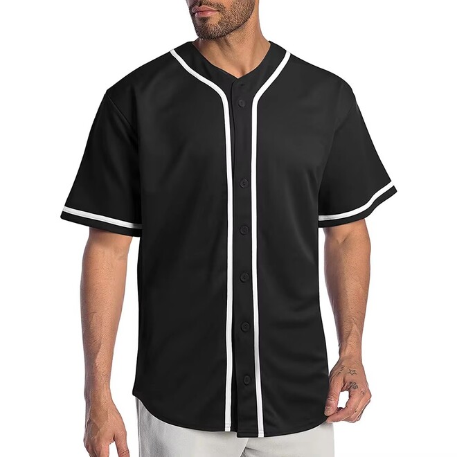 Polyester Cotton Material Breathable Baseball Jersey