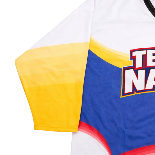 Ice Hockey Jersey Blue Yellow Red Teamname Hockey Uniform